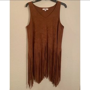 Suede Fringe Tank Top